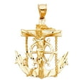 thumbnail image 2 of 14K Yellow Gold Mariner Crucifix Charm Pendant with 1.8mm Singapore Chain Necklace - 22", 2 of 4