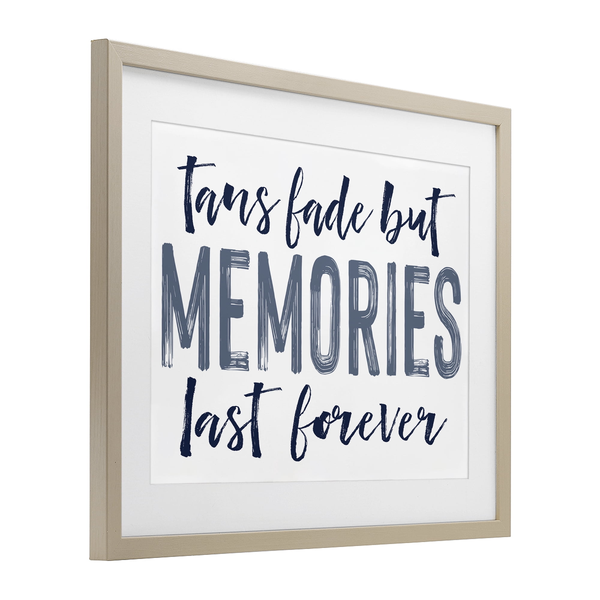 Summer Memories Last Forever Birch Framed Print Under Glass, design by Lettered and Lined