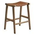 thumbnail image 3 of Modway Saoirse Faux Leather Wood Counter Stool - Set of 2 in Walnut Brown, 3 of 10