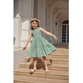 thumbnail image 4 of Arshiner Dresses for Girls Toddler Elastic Waist Loose Dress Summer Tiered Flowy Midi Dress Toddler Girl Dress, 4 of 6