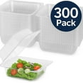 thumbnail image 2 of Clear Plastic Hinged Take-Out Containers  Clamshell Food Containers for Dessert, Cake, Snacks, Salads  Disposable, Leak-Resistant, Stackable  Takeout Tray with Secure Lid Closure 300 Pack, 8 oz, 2 of 7