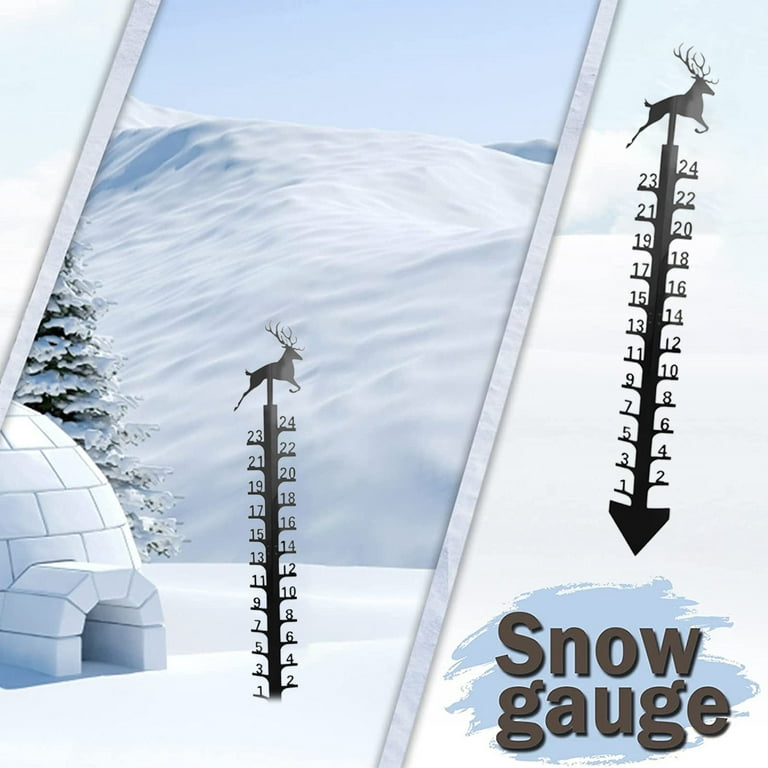 SchSin Snow Gauge Metal Snow Measuring Stick Handmade Elk Snowfall  Measuring Gauge 