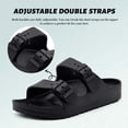 thumbnail image 4 of Unisex Platform Sandals with Arch Support Lightweight Comfortable Foam Slides Summer Beach Sandals Flat with Adjustable Double Buckle, 4 of 6