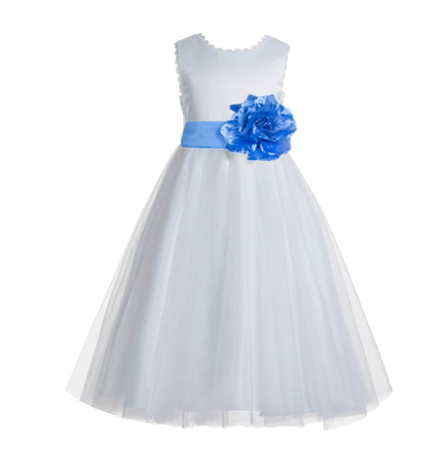 Ekidsbridal - EkidsBridal V-Back Lace Edge Ivory Flower Girl Dresses ...