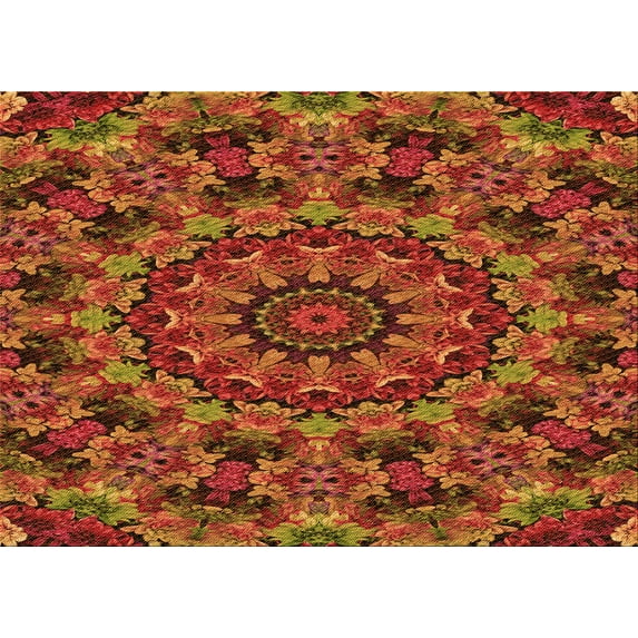 Ahgly Company Indoor Rectangle Patterned Tomato Sauce Red Area Rugs, 5' x 7'