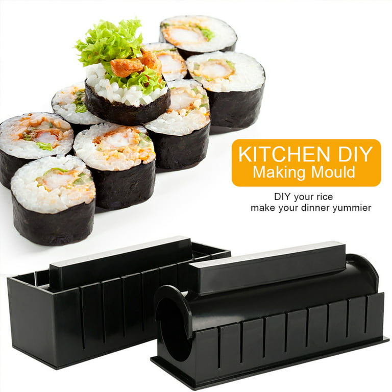 Sushi Roller Kit Rolls Made Bazooka Kitchen Easy Cooking Tools  Tube Shape Food Sushi Mold Maker: Sushi Plates