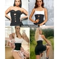 thumbnail image 6 of YIANNA Women Zip&Hook Latex Waist Training Cincher Underbust Hourglass Body Shaper Black-3XL, 6 of 7
