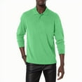 thumbnail image 2 of JTieacloth Mens Button Closure T Shirt Men Fashion Spring Summer Casual Long Sleeve Turndown Neck Solid T Shirts Top Blouse Green XXL, 2 of 6