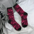 thumbnail image 5 of Rateoe Burgundy Tie Dye for Women Casual Calf Socks - Cute Crew Socks - Thin Soft Above Ankle Socks Size 5-11, 5 of 6