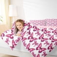 thumbnail image 3 of Erosebridal Cartoon Butterfly Pattern 7-Piece Bedding Comforter Set,Pink Bowknot Glitter Print King Bedding Sets For Girls,Reversible, 3 of 7