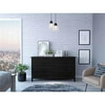 thumbnail image 2 of Atlin Designs Commode Double Moderne en Bois pour Chambre avec 6 Tiroirs, Noire, 2 of 6
