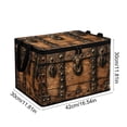 thumbnail image 3 of huayou Vintage Pattern Storage Bin, 16.8x11.8x11.8 Inch Collapsible Fabric Storage Box with Handles, Decorative Organizer for Home and Camping, 3 of 6