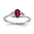 thumbnail image 1 of Solid 925 Sterling Silver Created Ruby Engagement Ring Size 10, 1 of 3
