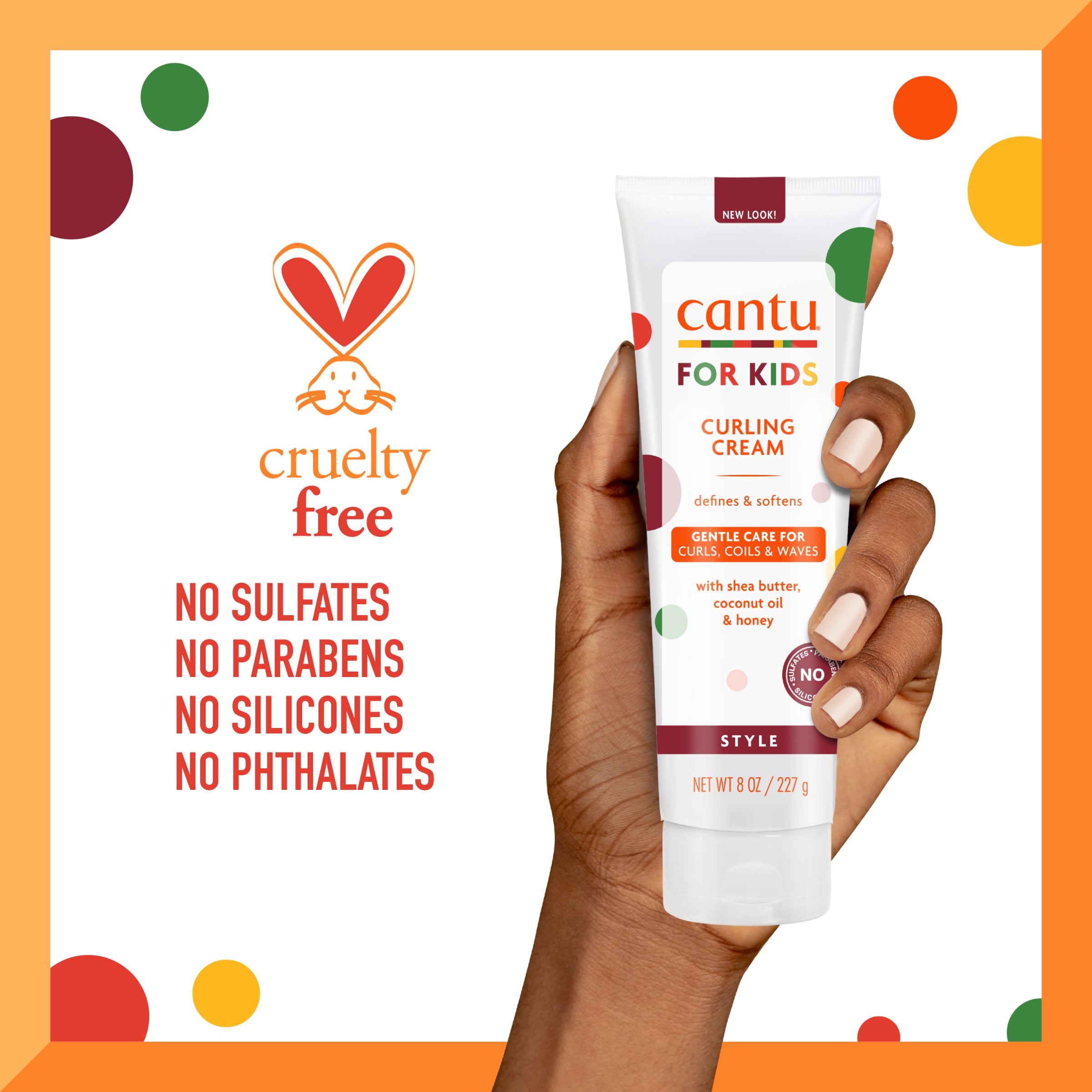 (2 pack) Cantu Care for Kids Paraben & Sulfate-Free Curling Cream with Shea Butter, 8 oz