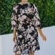 thumbnail image 4 of Moda mujer verano sexy casual media manga plisada estampado floral vestido con cuello en v Fridja qw5761, 4 of 4