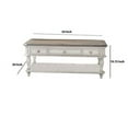 thumbnail image 5 of Benjara Cottage Cocktail Table with Shelf and Turned Legs, White and Brown, 5 of 5