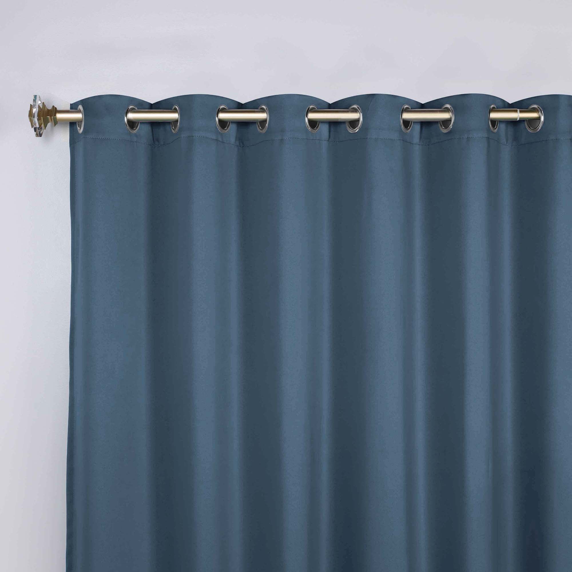 Superior Blackout Solid Light Filtering Grommet Curtain Panel Set, 70" x 120", Denim Blue