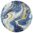 thumbnail image 3 of Ryvnso Marble Blue Gold White Round Plate Mats Dining Table Placemat Set of 4 for Holiday Decoration, 3 of 7