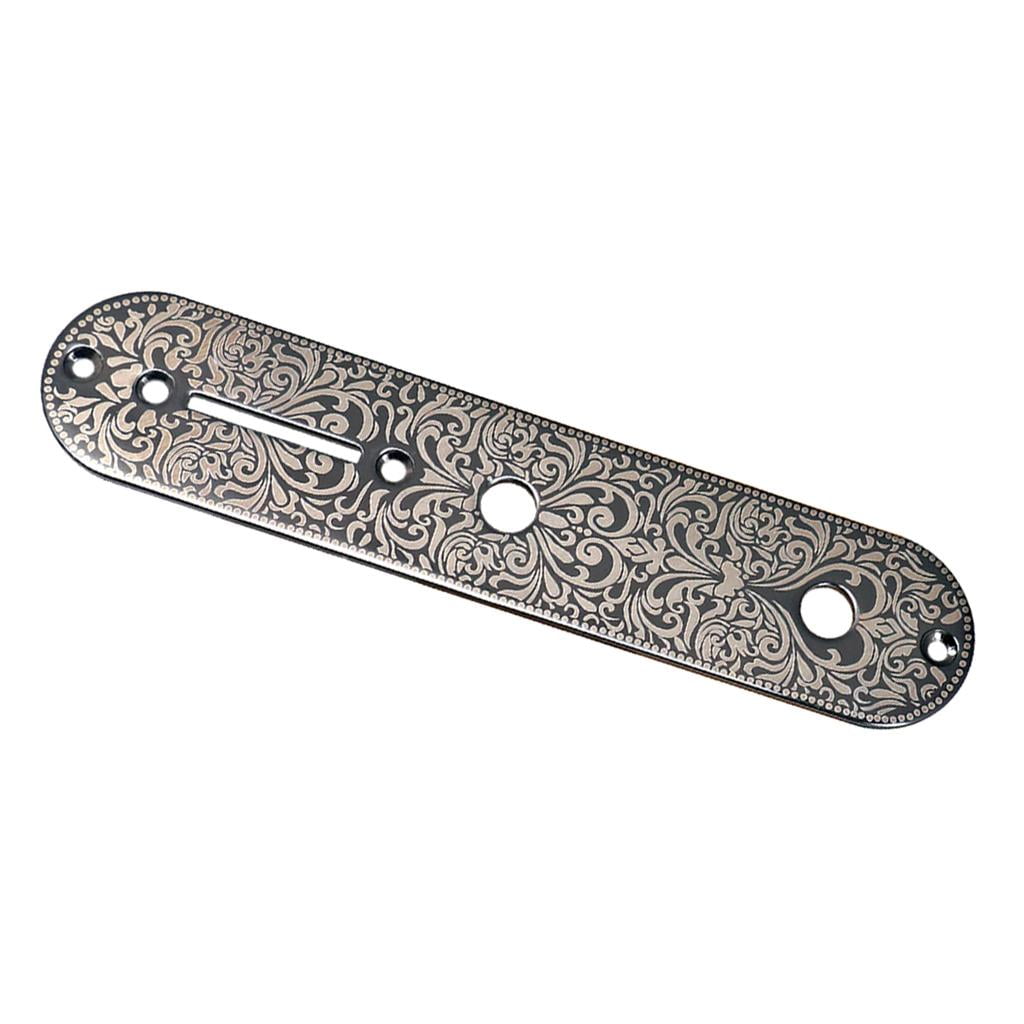LeeQinersw 2pcs Zinc Alloy Guitar Control Plate for Electric Guitar Parts ,Black