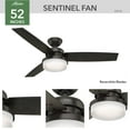 thumbnail image 2 of Hunter Fan Company Sentinel 52-inch Indoor Premier Bronze Modern Ceiling Fan With Bright LED Light Kit, Remote Control, and Reversible WhisperWind Motor Included, 2 of 9
