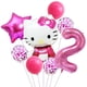 thumbnail image 5 of Juego de 8 globos de aluminio de Hello Kitty, confeti de látex con forma de gato de anime, decoraciones para fiestas de cumpleaños de niños, suministros para baby shower, 5 of 5