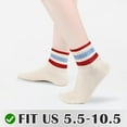 thumbnail image 2 of Retro Striped Mini Crew Socks Casual Novelty Fashion Vintage Athletic Cotton Ankle Socks for Women Men, 2 of 7
