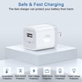 thumbnail image 3 of USB Charging Block, 2 Pack USB Wall Charger with 10FT Type C Charging Cable USB C Cable Phone Cables, Charger Block Phone Charger Android Charger, Fast Charging Type C Power Adapter USB Brick, White, 3 of 8