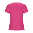 thumbnail image 5 of AherBiu Going out Tops for Women Short Sleeve Cutout Neck Stretch Slim Fitted Basic Comfy Top Tee Shirts, 5 of 6