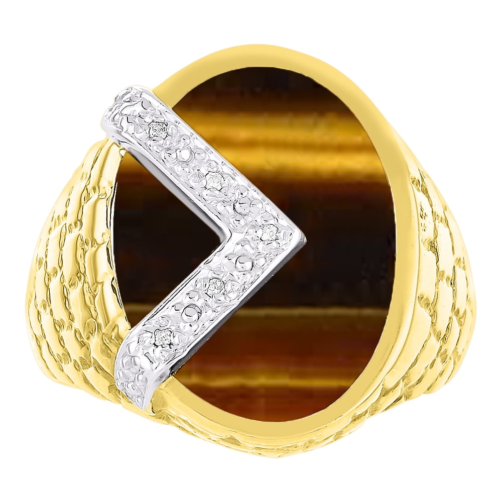Rylos Mens Rings 14k Yellow Gold Designer Style Ring With Diamonds And Tiger Eye Rings For Men Men S Rings Gold Rings Sizes 8 9 10 11 12 13 Mens Jewelry Walmart Com