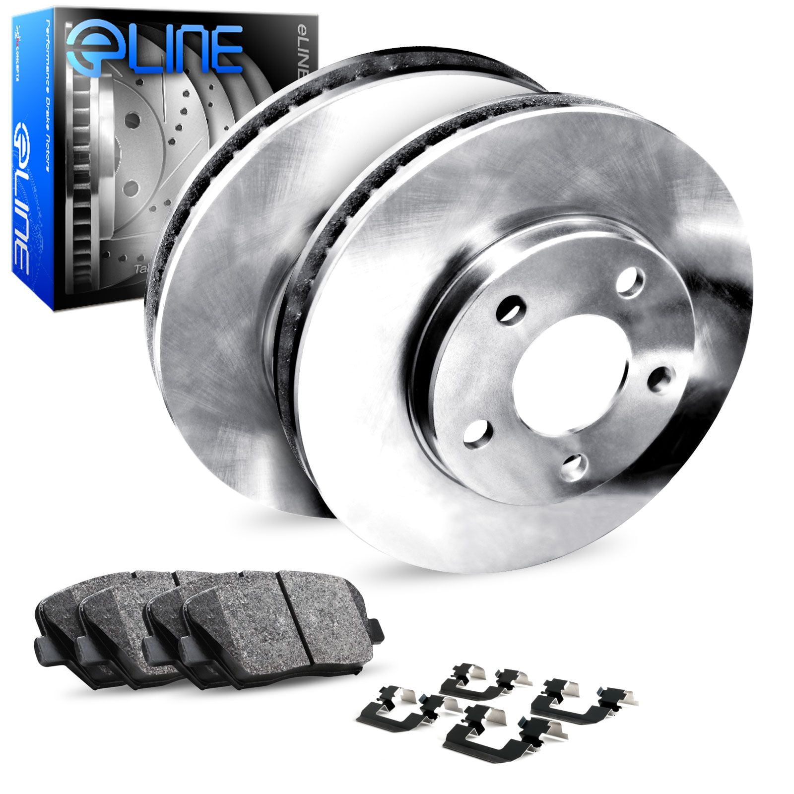 R1 Concepts eLINE Rear Brake Rotors with Super Duty Pads and Hardware Kit R177