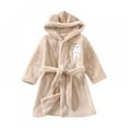 thumbnail image 2 of SYNPOS Kids Toddler Girls Boys Fleece Bathrobe Hooded Bath Robe Pajamas Jumpsuit Sleepwear Night-Robe, 2 of 6