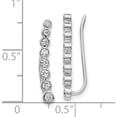 thumbnail image 4 of 10K White Gold Diamond Graduated Ear Climber Earrings (Width 3) (Length 20) - Jbsp, 4 of 5