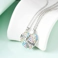 thumbnail image 3 of Collar de mejores amigas para niñas para 2, regalos de amistad BFF para 2, juego de joyas con colgante de corazón roto de arcoíris para mujeres JAMW Sencillez, 3 of 5