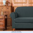 thumbnail image 6 of Subrtex Stretch 2-Piece Sofa Slipcover Striped Jacquard Couch Sofa Cover (Medium, Gray), 6 of 6
