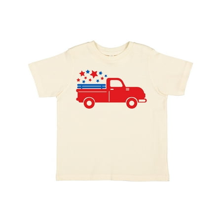 

Inktastic Red 4th of July Truck with Red and Blue Stars Gift Toddler Boy or Toddler Girl T-Shirt