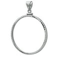 thumbnail image 1 of 14K White Gold Screw-Top Diamond-Cut Coin Bezel - 22 mm, 1 of 2