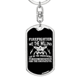 thumbnail image 5 of Firefighter Doing The Impossible Stainless Steel or 18k Gold Premium Swivel Dog Tag Keychain, 5 of 10