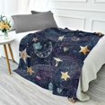 thumbnail image 4 of Camping Quilt Ultralight 70*55in Flannel Fabric Ultra-soft, Warm and Lightweight Camping Blanket Packable Fluorescent Blanket Minimalist Holiday Gifts Milky Way Moon, 4 of 8