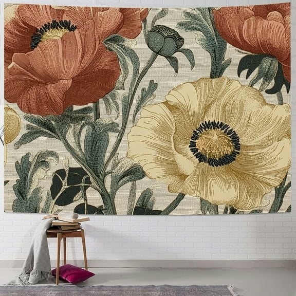 Autua Flower Pattern Art Nouveau Tapestry Wall Hanging Home Decor 40x30inch