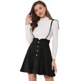thumbnail image 1 of Disfraz de Halloween Falda de ante sintético con cintura alta Allegra K para mujer Negro XS, 1 of 5