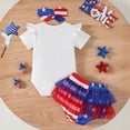 thumbnail image 6 of CAUYDY 4th Of July Toddler Girl Outfits Flag Print Short Sleeve Top Set Patriotic Clothes 3 6 9 12 18 24 Months 2T 3T 4T (Sizes 12-18 Months,White), 6 of 7