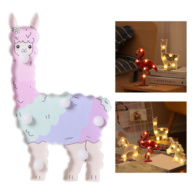 Luz de noche Llama Salvador decoración de pared flamenco rosa para niños Baby Shower guardería