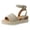 Beige, variant on Espadrilles for Women Open Toe Ankle Strap Platform Sandals Comfortable Low Wedge Arch Support Casual Summer Beach Shoes White Size 9