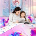 thumbnail image 4 of meiyoeat Flower Butterfly M Initial Rainbow Twin Comforter Sets, Watercolor Galaxy Stars Bedding Set for Girls, Colorful Star Reversible, 2pcs, 1 Comforter and 1 Pillowcase, 4 of 6