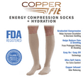 thumbnail image 3 of Copper Fit® Hydro Soft Compression Socks Infused with Shea Butter, Coconut Oil, Aloe Vera, & Vitamin E, Beige, L/XL, 3 of 8