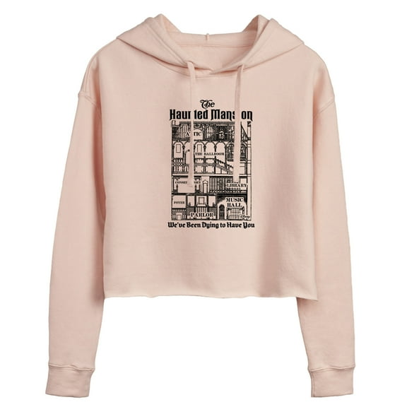 Disney - Haunted Mansion Parks Attraction - We've Been Dying to Have You - Juniors Cropped Pullover Hoodie