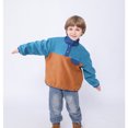 thumbnail image 6 of Kids Fleece Sweatshirt Soft Warm Color Block Half-Button Top Stand Collar for Boys&Girls Cozy Winter Layering Piece,Sky Blue,100, 6 of 8