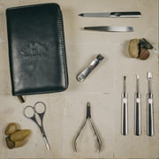 Pete & Pedro Men's 8-Piece Stainless Steel Professional Manicure Set For Men & Women | Nail Clippers, File, Cuticle Care, Scissors | Leather Travel Case, Pedicure, Grooming Kit | As Seen on Shark Tank