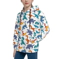 thumbnail image 2 of KLL Unisex Kids Boys Girls Hooded Pocket Pullover Hoodies-Block Dinosaur, 2 of 5