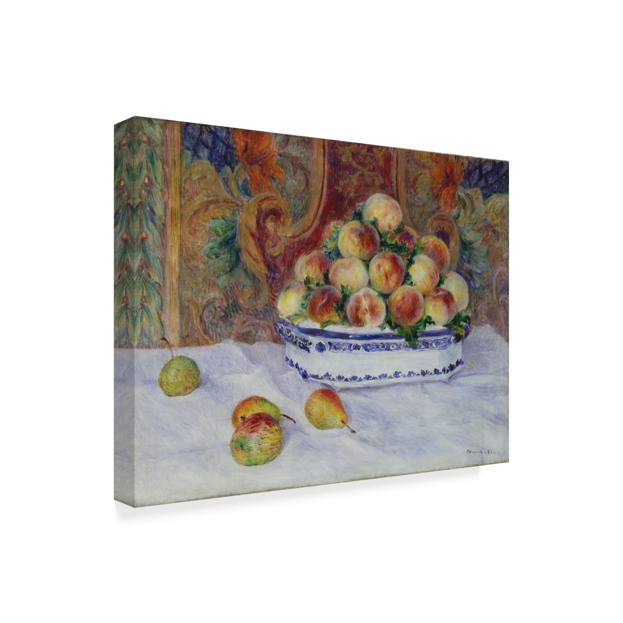 Trademark Fine Art 'Still Life With Peaches' Canvas Art by Pierre Auguste Renoir